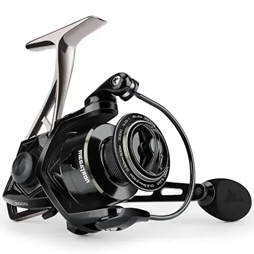 KastKing Megatron Spinning Reel, Freshwater and Saltwater Spinning Fishing Reel, Rigid Aluminum Frame 7+1 Double-Shielded Stainless-Steel BB, Over 30 lbs. Carbon Drag, CNC Aluminum Spool & Handle - KASTKING