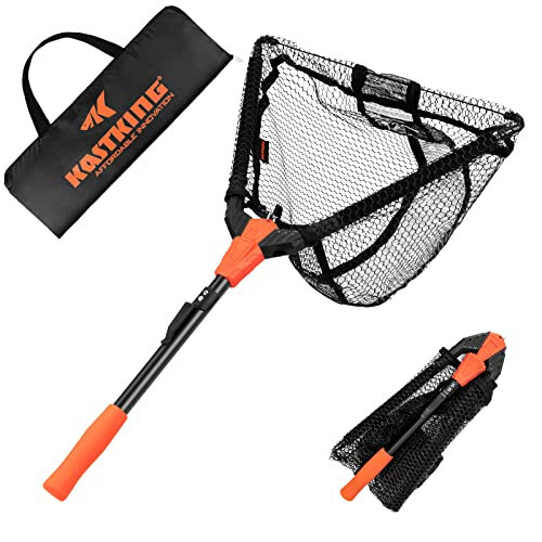 KastKing Pontus Fishing Net Fish Landing Net, Foldable & Lightweight Freshwater Fishing Landing Net with Built in Length Scale, Aluminum Handle, Fish-friendly Mesh for a Safe Release, Fishing Gifts for Men - 1