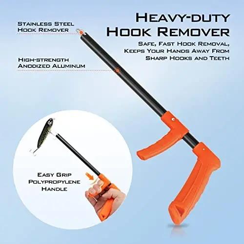 KastKing Pontus Fishing Net, Foldable & Lightweight Landing Net with Built in Length Scale, Strength Aluminum Handle, Fishing Gear and Gift for Men - 3