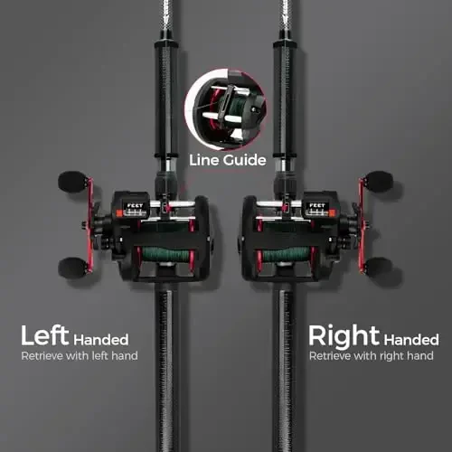 KastKing ReKon Round Baitcasting Fishing Reel, Saltwater Inshore Surf Trolling Reel, Up to 30LBS Powerful Max Drag, Conventional Reel for Catfish, Musky, Bass, Durable Graphite Frame for Saltwater - 6