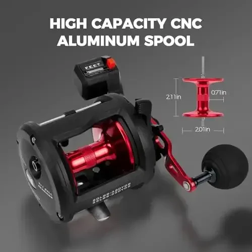 KastKing ReKon Round Baitcasting Fishing Reel, Saltwater Inshore Surf Trolling Reel, Up to 30LBS Powerful Max Drag, Conventional Reel for Catfish, Musky, Bass, Durable Graphite Frame for Saltwater - 5