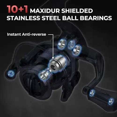 KastKing Sharky III Baliq Ovi Uchun G'altak - Yangi Aylanuvchi G'altak - Uglerodli Tolali 39.5 LBs Maksimal Qarshilik - Tuzli yoki Chuchuk Suv Uchun 10+1 Zanglamaydigan BB - Katta O'lchamli Val - Super Narx! - 6