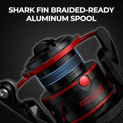 KastKing Sharky III Fishing Reel - New Spinning Reel - Carbon Fiber 39.5 LBs Max Drag - 10+1 Stainless BB for Saltwater or Freshwater - Oversize Shaft - Super Value! - 7