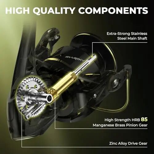KastKing Sharky Spinning Fishing Reels for Saltwater & Freshwater | Max Drag: 39.5 lb, 10+1 BB, 9.8 oz, Lightweight Nylitech Frame, 5.2: 1 & 6.2: 1 Gear Ratio, Oversize Shaft, Fishing Gifts - 5