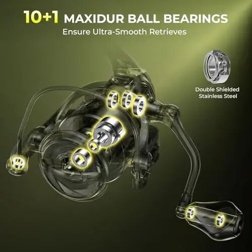 KastKing Sharky Spinning Fishing Reels for Saltwater & Freshwater | Max Drag: 39.5 lb, 10+1 BB, 9.8 oz, Lightweight Nylitech Frame, 5.2: 1 & 6.2: 1 Gear Ratio, Oversize Shaft, Fishing Gifts - 6