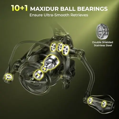 KastKing Sharky Spinning Fishing Reels for Saltwater & Freshwater | Max Drag: 39.5 lb, 10+1 BB, 9.8 oz, Lightweight Nylitech Frame, 5.2: 1 & 6.2: 1 Gear Ratio, Oversize Shaft, Fishing Gifts - 6