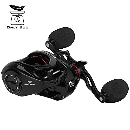 KastKing Spartacus II Baitcasting Fishing Reel, 6oz Ultralight Baitcaster Reel, 17.6 LB uglerod tolasi dragi bilan super silliq, 7.2: 1 dişli nisbat, 39 mm palma mukammal past profil dizayni - 2