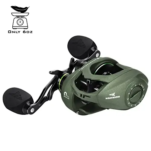 KastKing Spartacus II Baitcasting Fishing Reel, 6oz Ultralight Baitcaster Reel, 17.6 LB uglerod tolasi tortish bilan Super Smooth, 7.2: 1 Gear Ratio, 39mm Palm Perfect Pastki Profil Dizayni - KASTKING (1)