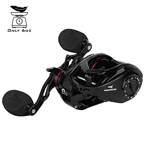 KastKing Spartacus II Baitcasting Fishing Reel, 6oz Ultralight Baitcaster Reel, Super Smooth with 17.6 LB Carbon Fiber Drag, 7.2: 1 Gear Ratio, 39mm Palm Perfect Lower Profile Design - 2