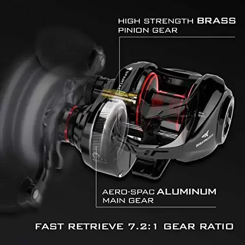 KastKing Spartacus II Baitcasting Fishing Reel, 6oz Ultralight Baitcaster Reel, Super Smooth with 17.6 LB Carbon Fiber Drag, 7.2: 1 Gear Ratio, 39mm Palm Perfect Lower Profile Design - 6