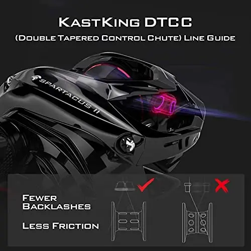 KastKing Spartacus II Baitcasting Fishing Reel, 6oz Ultralight Baitcaster Reel, Super Smooth with 17.6 LB Carbon Fiber Drag, 7.2: 1 Gear Ratio, 39mm Palm Perfect Lower Profile Design - 4
