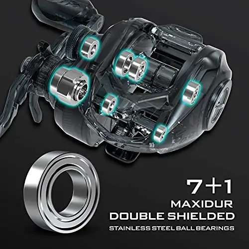 KastKing Spartacus II Baitcasting Fishing Reel, 6oz Ultralight Baitcaster Reel, Super Smooth with 17.6 LB Carbon Fiber Drag, 7.2: 1 Gear Ratio, 39mm Palm Perfect Lower Profile Design - 5