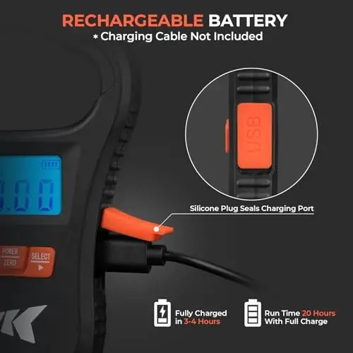 KastKing ToughTide Baliq O'lchovi, USB Zaryadlash, 30kg Sig'im, Ultra Yupqa Raqamli Baliq O'lchovi, LCD Displey, Ergonomik Dasta, Baliq O'lchovlari Raqamli Og'irlik, Erkaklar uchun Baliq Ovlash Aksessuarlari - 4