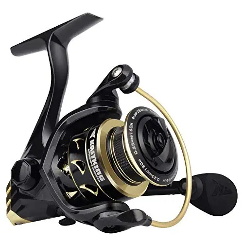 KastKing Valiant Eagle Gold Spinning Reel - 6.2: 1 High-Speed Gear Ratio, Freshwater and Saltwater Fishing Reel, Faster Line Retrieve, Braid Ready Spool, 7+1 Shielded Stainless Steel Ball Bearings - 1