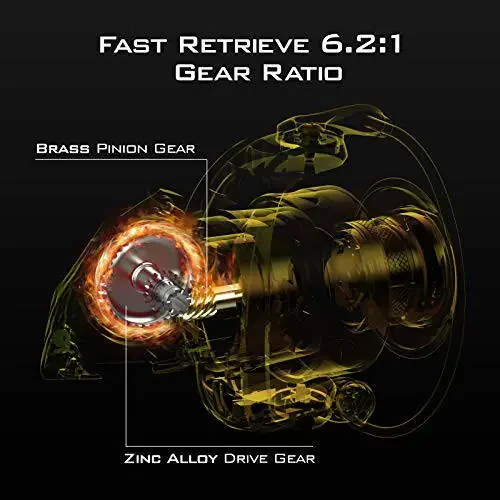 KastKing Valiant Eagle Gold Spinning Reel - 6.2:1 High-Speed Gear Ratio, Freshwater and Saltwater Fishing Reel, Faster Line Retrieve, Braid Ready Spool, 7+1 Shielded Stainless Steel Ball Bearings - 3