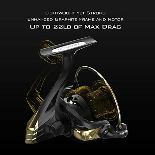 KastKing Valiant Eagle Gold Spinning Reel - 6.2:1 High-Speed Gear Ratio, Freshwater and Saltwater Fishing Reel, Faster Line Retrieve, Braid Ready Spool, 7+1 Shielded Stainless Steel Ball Bearings - 4