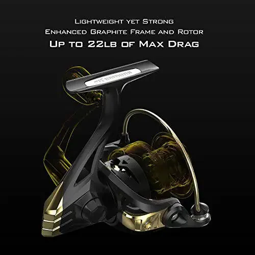 KastKing Valiant Eagle Gold Spinning Reel - 6.2:1 High-Speed Gear Ratio, Freshwater and Saltwater Fishing Reel, Faster Line Retrieve, Braid Ready Spool, 7+1 Shielded Stainless Steel Ball Bearings - 4