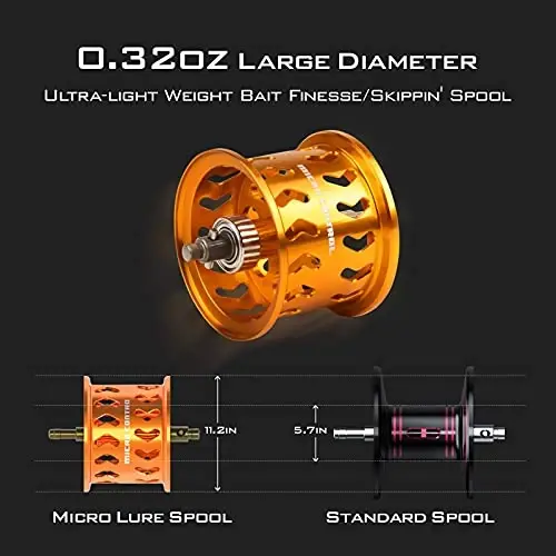KastKing Zephyr Bait Finesse Baitcasting Reel, Carbon Fiber Fishing Reel - Drag Clicker Version, 7.2: 1 Gear Ratio Fishing Reel - 5.6oz Lightweight Bait Finesse System Casting Reel - 2
