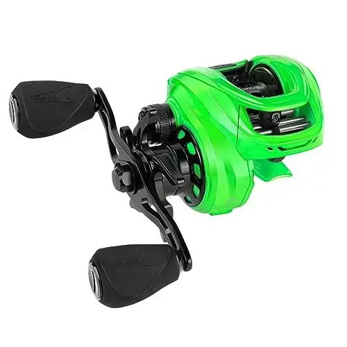 KastKing Zephyr Baitcasting Baliq Ovlash G'altagi, Halo XII Magnit Tormozlash Tizimi Baitcaster G'altagi, 7+1 Qo'shaloq Himoyalangan Zanglamaydigan Po'lat BB, 7.2: 1 Yuqori Tezlikli Uzatma Nisbati, 18lb Uch Disklik Karbon Tolali Drag - 1