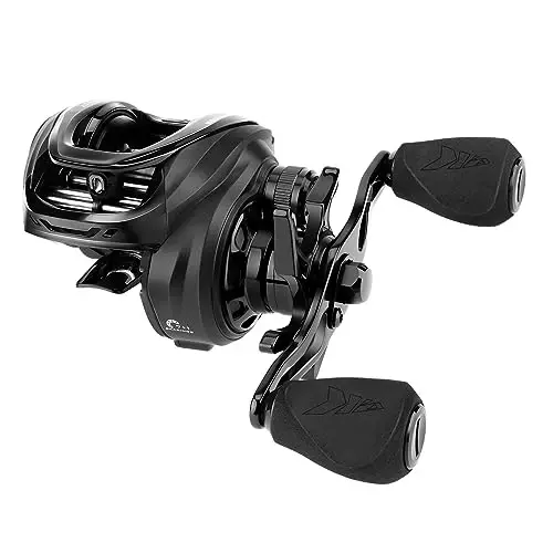 KastKing Zephyr Baitcasting Fishing Reel, Halo XII Magnetic Braking System Baitcaster Reel, 7+1 Double Shielded Stainless Steel BB, 7.2: 1 High-Speed Gear Ratio, 18lb Triple Disc Carbon Fiber Drag - 1