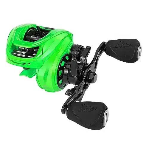 KastKing Zephyr Baitcasting Fishing Reel, Halo XII Magnetic Braking System Baitcaster Reel, 7+1 Double Shielded Stainless Steel BB, 7.2: 1 High-Speed Gear Ratio, 18lb Triple Disc Carbon Fiber Drag - Modazone