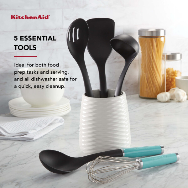 Кастрюля KitchenAid на 6 предметов с пластиковым набором кухонных принадлежностей. - 9