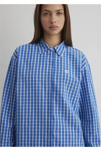Katak ko'k ko'ylak Loose Fit / Bol Rahat Kesim 121 - 5