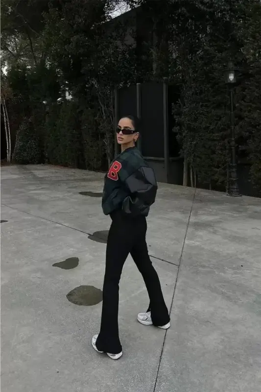 Katak naqshli kollej kurtkasi - Xaki - 3