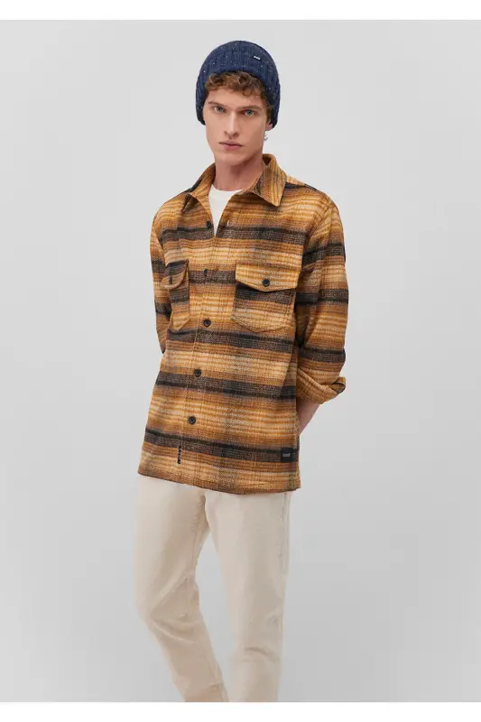 Katakli sariq ko'ylak Regular Fit / Oddiy bichim 0211 - 2