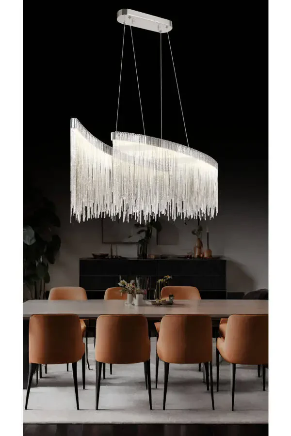 Katena Dining Table Chandelier Chain Detailed Led Pendant Light - 1