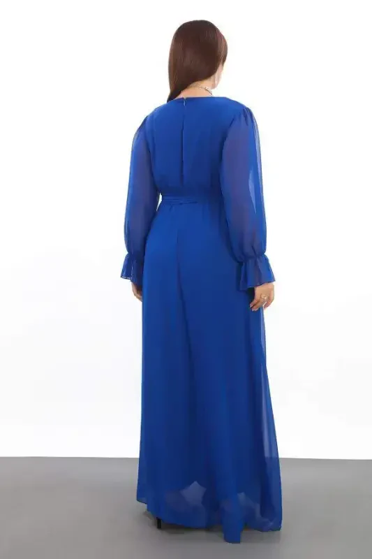 Katıqlikda belni kamarli uzun şifon sxostafka KL3085 - 5