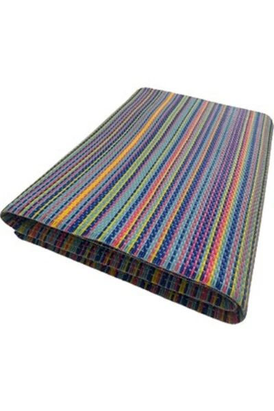 KATLANABİLİR PLASTİK HASIR KİLİM DIŞ MEKAN PİKNİK KAMP SERGİSİ ÇİFT DİKİŞ-Pembe - ACY STORE (1)