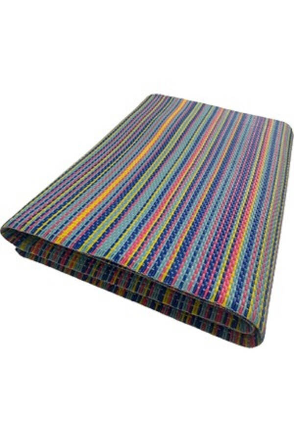 KATLANABİLİR PLASTİK HASIR KİLİM DIŞ MEKAN PİKNİK KAMP SERGİSİ ÇİFT DİKİŞ-Pembe - 2