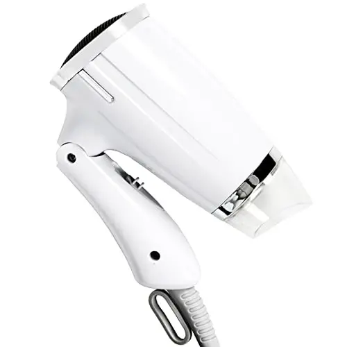 Travel Hair Dryer Folding Hair Blow Dryer Compact Travel Blow Dryer Portabel Small Hair Dryer Heat Settings Lightweight Mini 8x7inch Low Noise (White) - 1