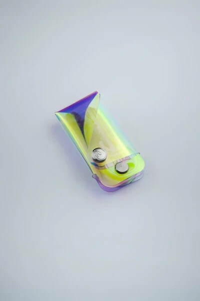 Katlanır Anahtarlık Hologram -Unisex Erkek Kadın Minimal Hediye Tasarım Şeffaf Pvc Renkli - 4