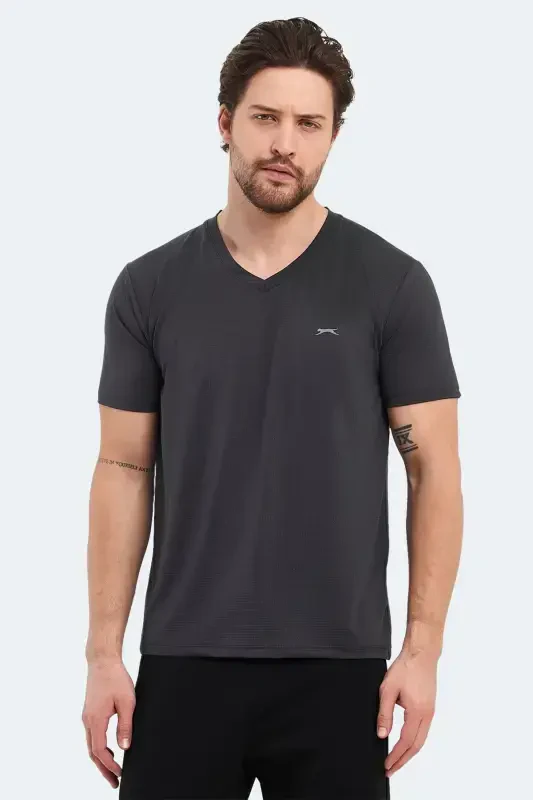 KATRIINA Men's T-Shirt Dark Gray-Dark Gray - SLAZENGER