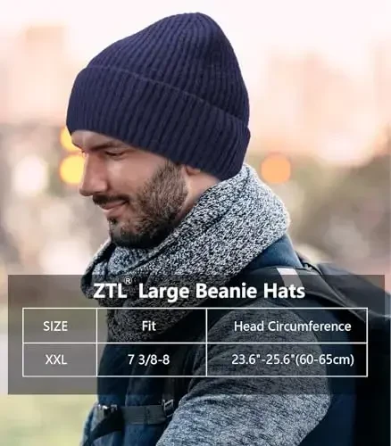 Katta boshlar uchun XXL Beanie shlyapa 23,6