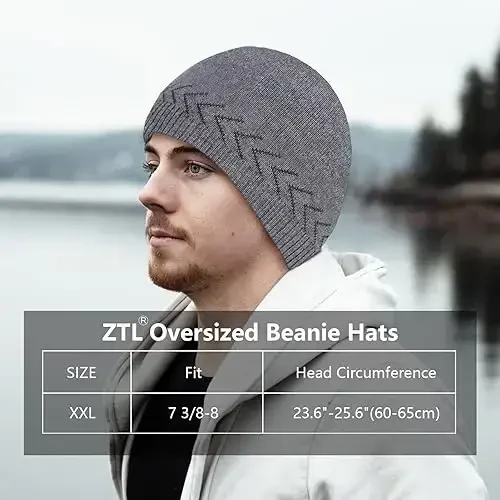 Katta boshlar uchun XXL Beanie shlyapa 23,6