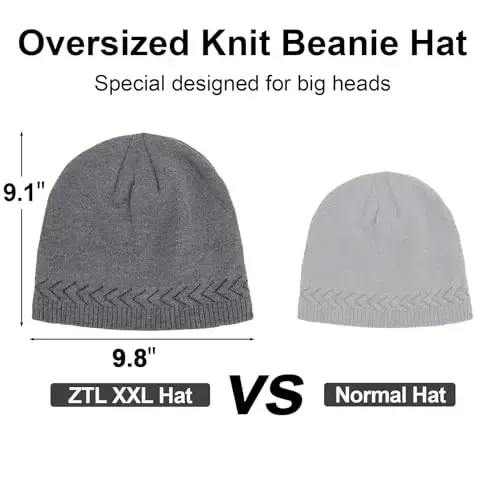 Katta boshlar uchun XXL Beanie shlyapa 23,6