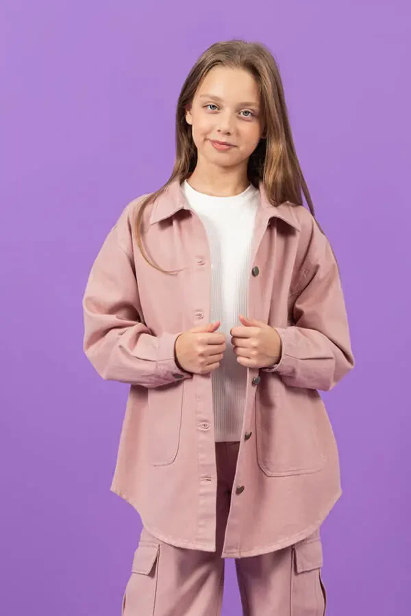 Katta gabardin qizlar uchun jinsi kurtka - 2
