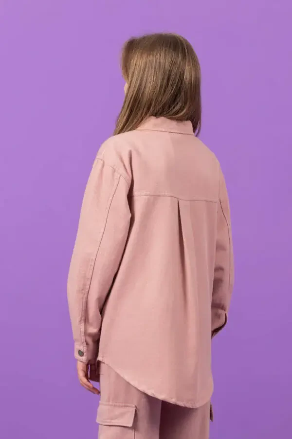 Katta gabardin qizlar uchun jinsi kurtka - 3