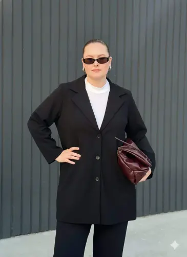 Katta hajmli astarli ko'ylagi qora - 1