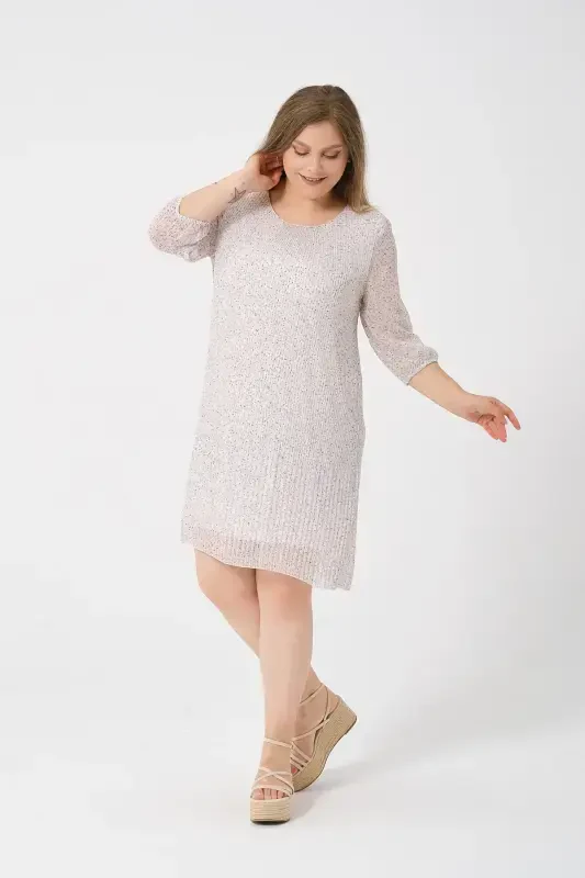 Katta hajmli plisse shifon ko'ylak - gulli - SHAHIQA