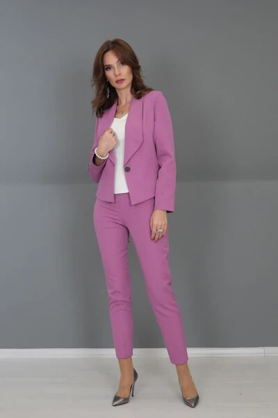 Katta-katta Hajmi Mini Ko'yla & Keng Shimli Shimim Kostyum - Lilac - 14