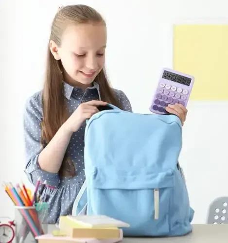 Katta katta tugmachalari bo'lgan stol uchun chiroyli binafsha rangli kalkulyator, Desktop kalkulyatorlari, Katta LCD displeyli 12 xonali, Asosiy standart kalkulyator, Mexanik kalitli estetik kalkulyatorlar Uy va maktab uchun ofis anjomlari - 7