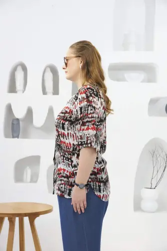 Катта ўлчамли батик нақшли блузка - 3