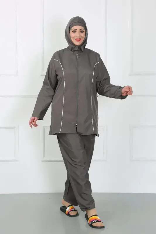 Katta o'lchamli hijob kiyimli katta mayo, kulrang 44010 - 2