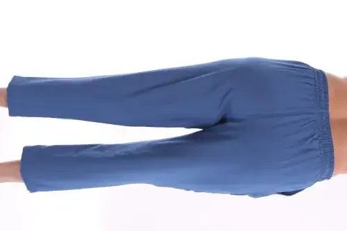 Katta oʻlchamli Indigo rangi bel qismi lastikli shimlar - 5