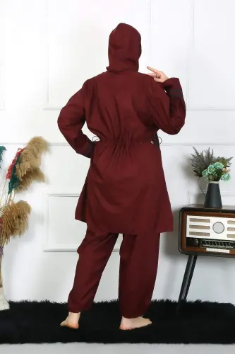 Katta o'lchamli kiyim suzish kostyumi 7XL-8XL-9XL-10XL Bordo 55010 - 4