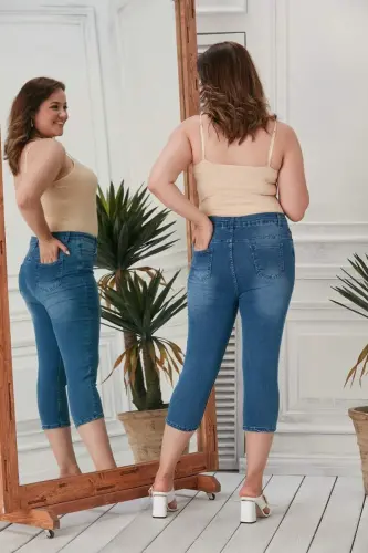 Katta o'lchamli ko'k jinsi kapri - 5